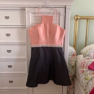 AshleyLauren blush and black cocktail dress cocktail dress